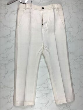 Rick Owens Men's Off-White Dress Trousers
